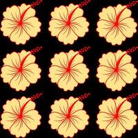 Hand gezeichnet Hibiskus Blume hell Farbe auf schwarz Hintergrund. Blumen- Hintergrund zum Abdeckungen, Hintergrund, Textil, Geschenk wickeln, drucken, Hemd vektor