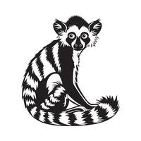 vild lemur bilder, design, på vit bakgrund vektor