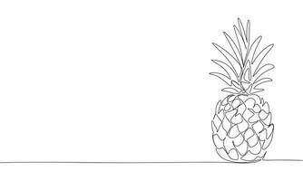 ananas ett linje kontinuerlig. linje konst ananas. hand dragen konst. vektor