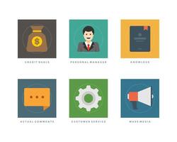 företag platt design ikoner illustration vektor