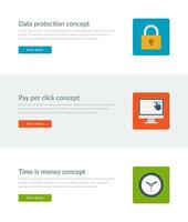 hemsida headers eller befordran banderoller mallar och platt ikoner design. vektor