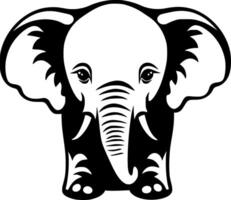 elefant bebis, svart och vit illustration vektor