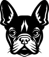 franska bulldogg, svart och vit illustration vektor