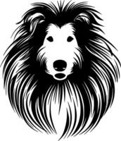 Shetland Schäferhund - - schwarz und Weiß isoliert Symbol - - Illustration vektor