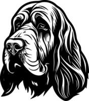 Bluthund, schwarz und Weiß Illustration vektor