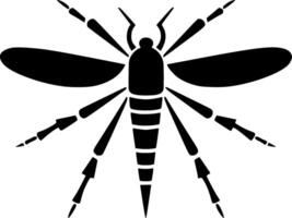 mygga - svart och vit isolerat ikon - illustration vektor