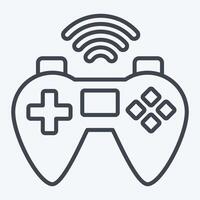 Symbol Gamepad. verbunden zu online Spiel Symbol. Linie Stil. einfach Design Illustration vektor