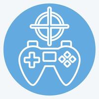 Symbol Schießen. verbunden zu online Spiel Symbol. Blau Augen Stil. einfach Design Illustration vektor