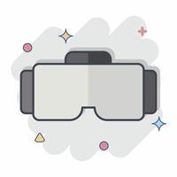 Symbol vr Brille. verbunden zu online Spiel Symbol. Comic Stil. einfach Design Illustration vektor