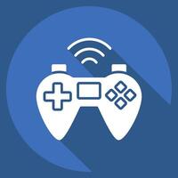 ikon gamepad. relaterad till uppkopplad spel symbol. lång skugga stil. enkel design illustration vektor