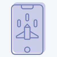 Symbol Handy, Mobiltelefon Spiel. verbunden zu online Spiel Symbol. zwei Ton Stil. einfach Design Illustration vektor