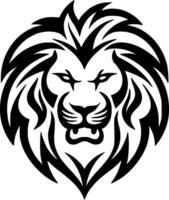 lejon - svart och vit isolerat ikon - illustration vektor