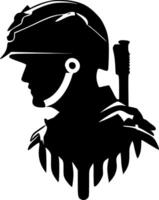 soldat - minimalistisk och platt logotyp - illustration vektor