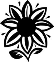 Blume - - schwarz und Weiß isoliert Symbol - - Illustration vektor