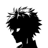 Anime Kopf Silhouette Illustration mit das Objekt von ein cool jung Mann vektor