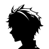 Anime Kopf Silhouette, Mann Anime Stil vektor