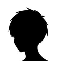 Anime Kopf Silhouette Illustration mit das Objekt von ein cool jung Mann vektor