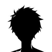 Anime Kopf Silhouette, Mann Anime Stil vektor