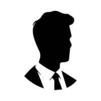 ein glatt Silhouette Profil von ein Mann gegen ein kontrastieren Hintergrund vektor