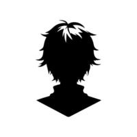 Anime Kopf Silhouette Illustration mit das Objekt von ein cool jung Mann vektor