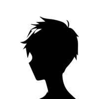 ung man anime stil karaktär . manga anime pojke kämpe hår ansikten tecknad serie ansikte ung man anime stil karaktär illustration design vektor