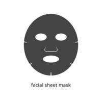 Gesichts- Blatt Maske schwarz Symbol. kosmetisch Produkt zum Gesicht. Illustration vektor