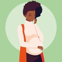 Schwangere Afrofrau-Avatarfigur vektor