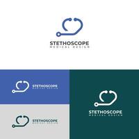 kreativ Stethoskop medizinisch Logo Gesundheit Untersuchung Werkzeug. vektor