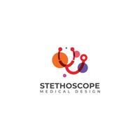 kreativ Stethoskop medizinisch Logo Gesundheit Untersuchung Werkzeug. vektor
