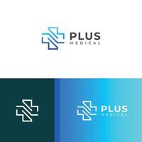 kreativ korsa plus medicinsk logotyp design mall. vektor
