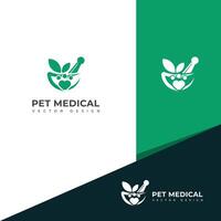 kreativ sällskapsdjur medicinsk vård logotyp design. vektor