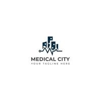 medicinsk stad logotyp design mall. vektor