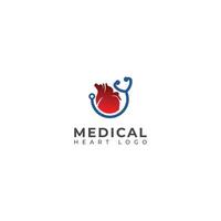 medicinsk hjärta logotyp design mall. hjärtslag logotyp. vektor