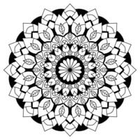 Blumen- Mandala mit Linien, botanisch Stil, natürlich Thema, Blatt, Färbung Buch Seite vektor