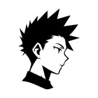 Mann Silhouette Profil Bild Anime Stil vektor