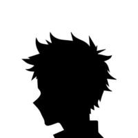 Mann Silhouette Profil Bild Anime Stil vektor