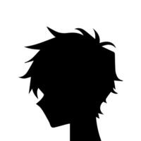 Mann Silhouette Profil Bild Anime Stil vektor