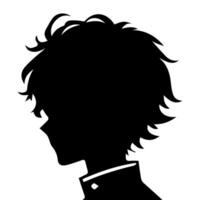 Mann Silhouette Profil Bild Anime Stil vektor