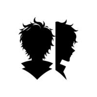 Mann Silhouette Profil Bild Anime Stil vektor