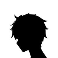 Mann Silhouette Profil Bild Anime Stil vektor