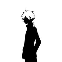 Mann Silhouette Profil Bild Anime Stil vektor