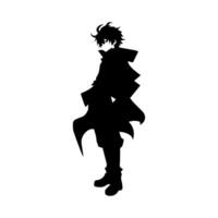 Mann Silhouette Profil Bild Anime Stil vektor