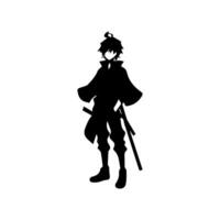 Mann Silhouette Profil Bild Anime Stil vektor