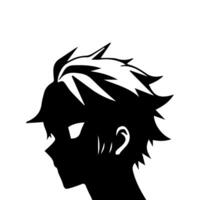 Mann Silhouette Profil Bild Anime Stil vektor