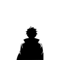 Mann Silhouette Profil Bild Anime Stil vektor