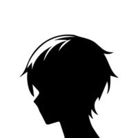 Mann Silhouette Profil Bild Anime Stil vektor