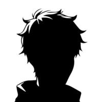 Mann Silhouette Profil Bild Anime Stil vektor