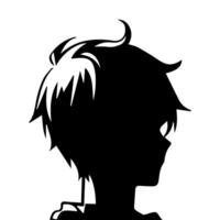 Mann Silhouette Profil Bild Anime Stil vektor