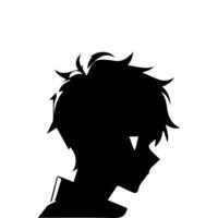 Mann Silhouette Profil Bild Anime Stil vektor