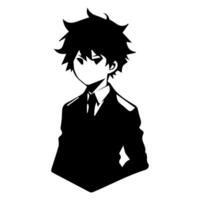 Mann Silhouette Profil Bild Anime Stil vektor